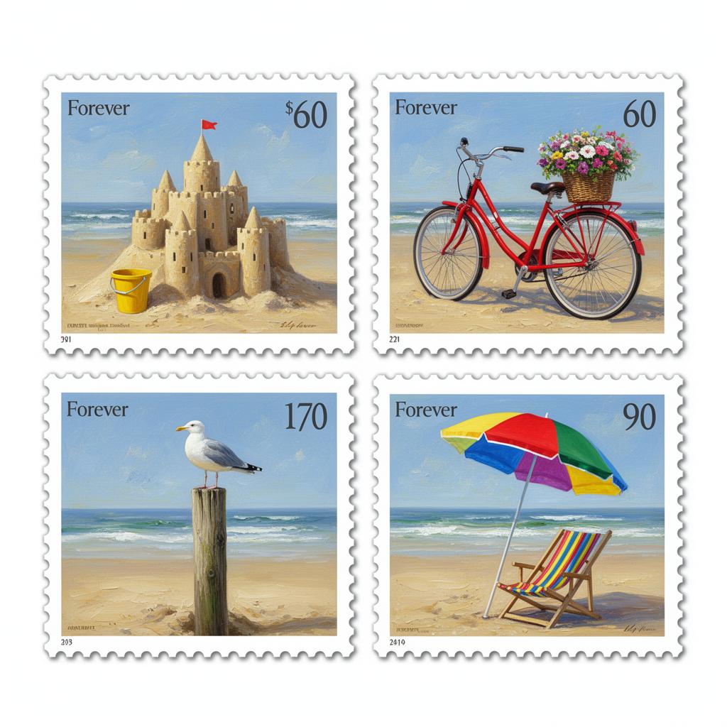 A Day at the Beach Forever stamps