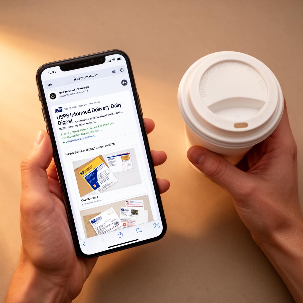 Phone showing Informed Delivery digest